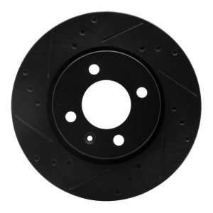 Volkswagen SAVEIRO Brake Rotor (1) - Front Left - R1 Concepts - Drilled & Slotted - Black - `09-`17